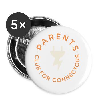 Parents Club Funny Family Children Bond Kids Love - Buttons groß 56 mm (5er Pack) - Weiß - Vorne