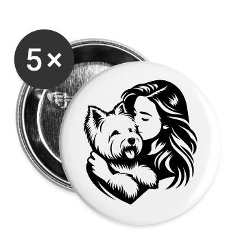 Westie Mom - dogmom vector design - Buttons large 2.2''/56 mm (5-pack) - white - Front