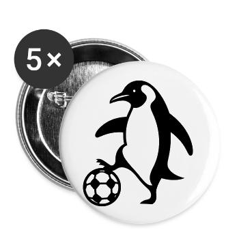 Pinguin Fußball Silhouette Minimalistischer Fußbal - Buttons groß 56 mm (5er Pack) - Weiß - Vorne