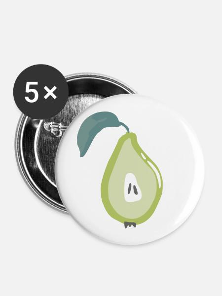 HALF A PEAR - Buttons groß 56 mm (5er Pack) - Weiß