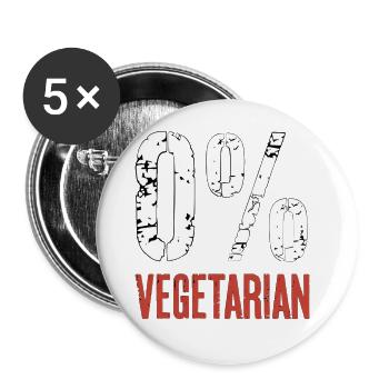 0% Vegetarian 9 - Buttons groß 56 mm (5er Pack) - Weiß - Vorne