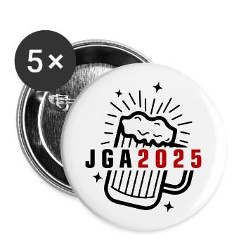 Jga 2025 Junggesellenabschied - Buttons groß 56 mm (5er Pack) - Weiß - Vorne