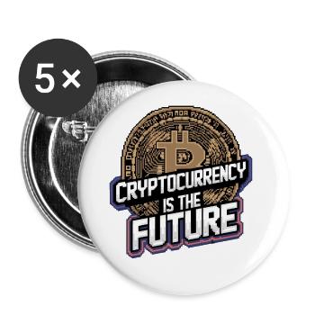 Cryptocurrency Is The Future 9 - Buttons groß 56 mm (5er Pack) - Weiß - Vorne