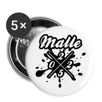 Malle 2025 Mallorca - Buttons groß 56 mm (5er Pack) - Weiß - Vorne