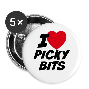 J’adore les morceaux difficiles - Lot de 5 grands badges (56 mm) - blanc - Devant