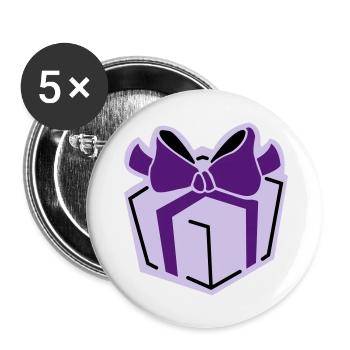 Geschenk 3 - Buttons groß 56 mm (5er Pack) - Weiß - Vorne