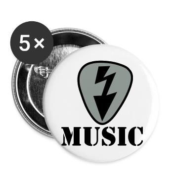 musique - Lot de 5 grands badges (56 mm) - blanc - Devant