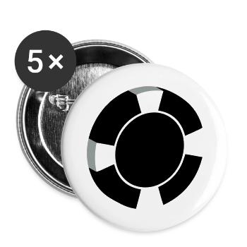 Poker Poker-Chip - Buttons groß 56 mm (5er Pack) - Weiß - Vorne