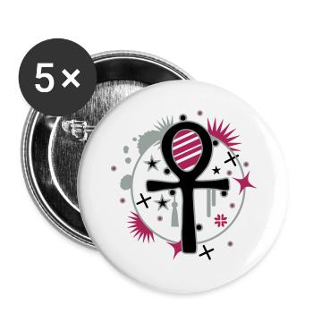 Ankh - Lot de 5 grands badges (56 mm) - blanc - Devant