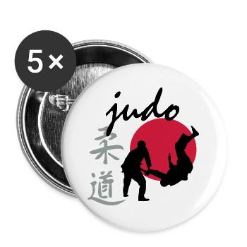 judo - Buttons large 2.2''/56 mm (5-pack) - white - Front