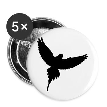 Vogel - Buttons groß 56 mm (5er Pack) - Weiß - Vorne