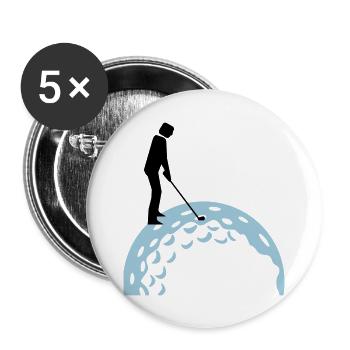 golfing (2c) - Lot de 5 grands badges (56 mm) - blanc - Devant