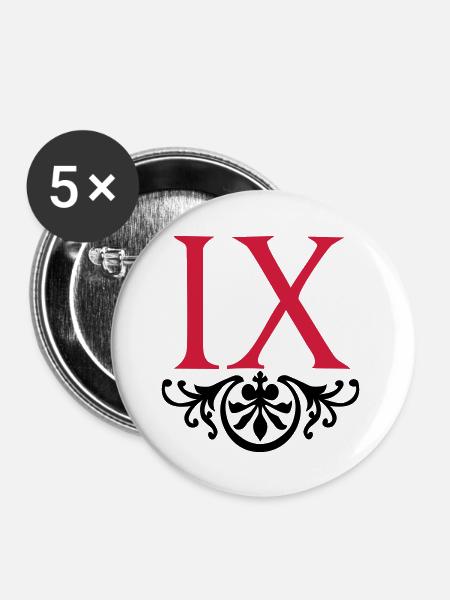 IX - La Neuvieme - Buttons groß 56 mm (5er Pack) - Weiß