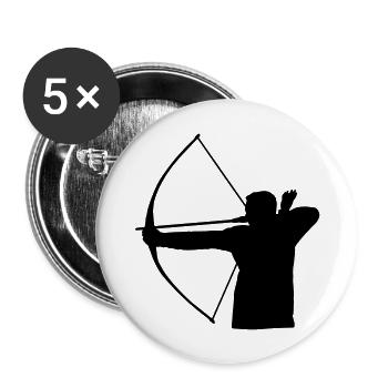 Bogenschütze - Buttons groß 56 mm (5er Pack) - Weiß - Vorne