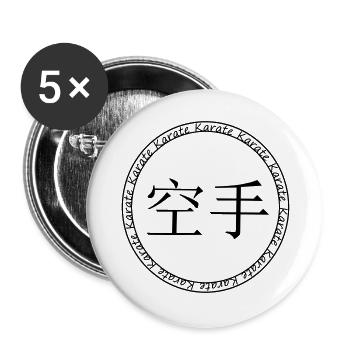 Karate Schriftzeichen Schrift chinesisch japanisch - Buttons groß 56 mm (5er Pack) - Weiß - Vorne