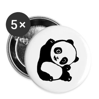 panda new - Lot de 5 grands badges (56 mm) - blanc - Devant