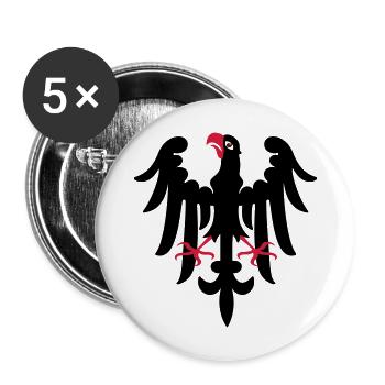 eagle heraldry - Lot de 5 grands badges (56 mm) - blanc - Devant