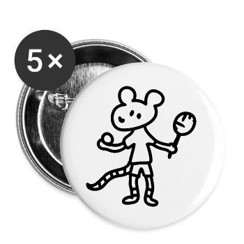 Tennis Mouse - Line - Buttons large 2.2''/56 mm (5-pack) - white - Front