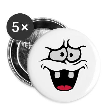 Insecure Anxious Comic Cartoon Face - Buttons large 2.2''/56 mm (5-pack) - white - Front