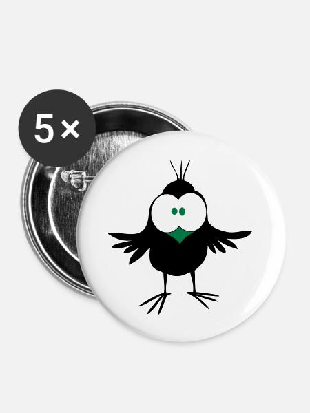 Spatz - Buttons groß 56 mm (5er Pack) - Weiß