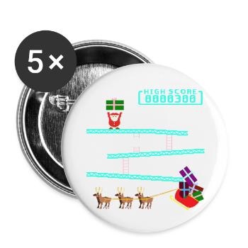 Santa Kong - Buttons groß 56 mm (5er Pack) - Weiß - Vorne