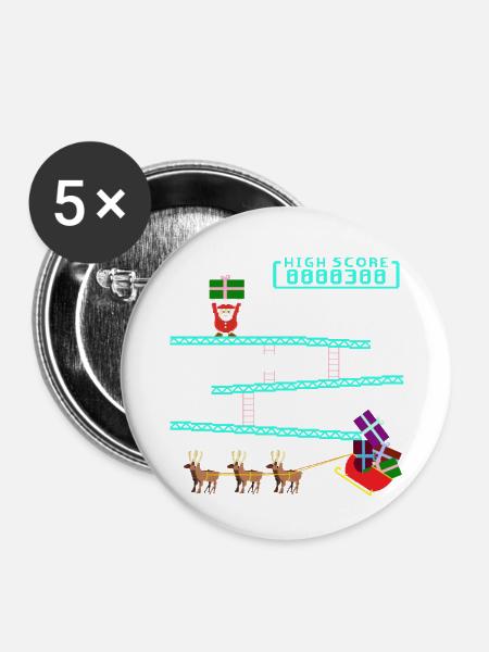 Santa Kong - Buttons large 2.2''/56 mm (5-pack) - white