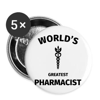 World's Greatest Pharmacist - Buttons groß 56 mm (5er Pack) - Weiß - Vorne