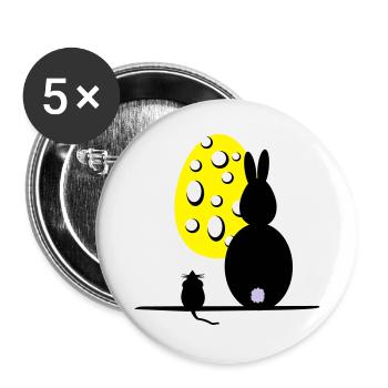Mäuseosterei - Buttons groß 56 mm (5er Pack) - Weiß - Vorne