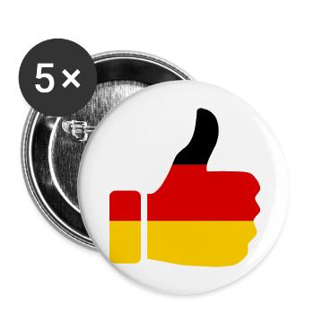 "Daumen Hoch" Fußball Deutschland Nationalelf - Buttons groß 56 mm (5er Pack) - Weiß - Vorne