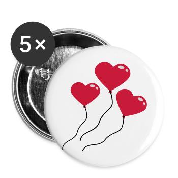 herzluftballons_3c - Lot de 5 grands badges (56 mm) - blanc - Devant