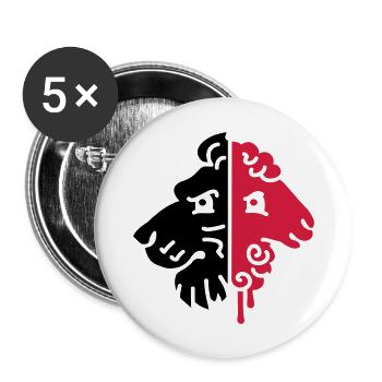 Loewe und Lamm, Lion and Lamb - Buttons groß 56 mm (5er Pack) - Weiß - Vorne