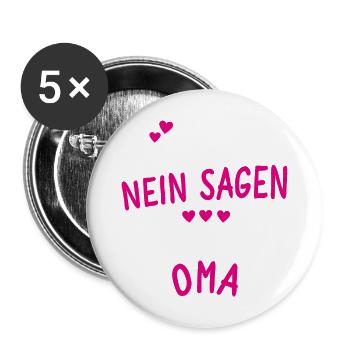 Ich bin die Oma - Buttons groß 56 mm (5er Pack) - Weiß - Vorne