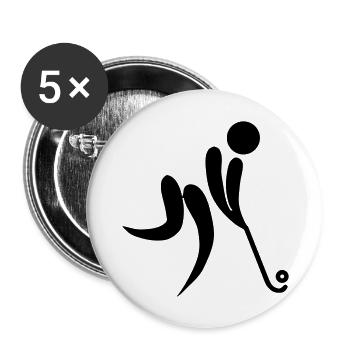 field hockey os - Buttons groß 56 mm (5er Pack) - Weiß - Vorne