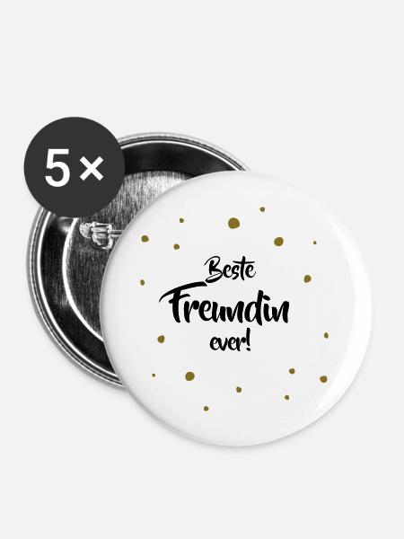 Beste Freundin ever - Buttons groß 56 mm (5er Pack) - Weiß
