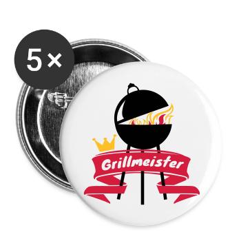 Grillmeister - Buttons groß 56 mm (5er Pack) - Weiß - Vorne