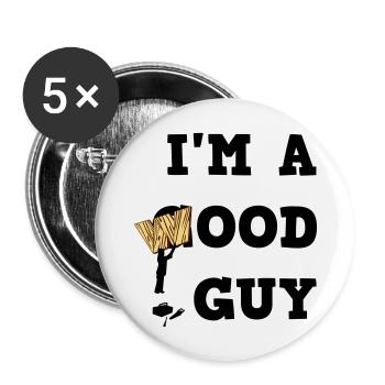 Je suis un bois Guy - Lot de 5 grands badges (56 mm) - blanc - Devant
