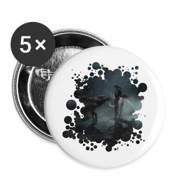Stardust (A Dark Fairy Tale) - Buttons groß 56 mm (5er Pack) - Weiß - Vorne