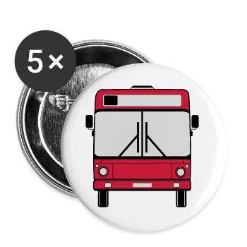 Busfahrer Bus Omnibus Schulbus Bus , Stadtbus (25) - Buttons groß 56 mm (5er Pack) - Weiß - Vorne