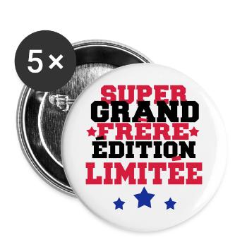 super grand frère édition limitée - Lot de 5 grands badges (56 mm) - blanc - Devant