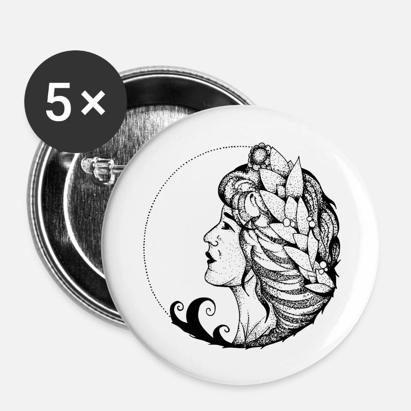 Miss - Buttons large 2.2''/56 mm (5-pack) - white