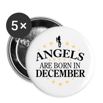 Angels December - Buttons groß 56 mm (5er Pack) - Weiß - Vorne