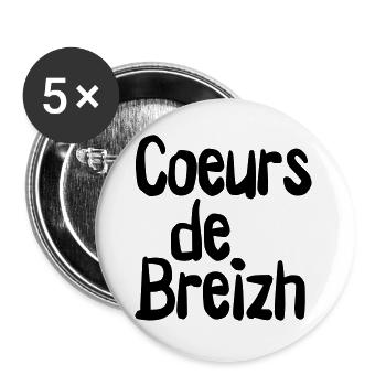marque c2b coeurs de breizh logo - Lot de 5 grands badges (56 mm) - blanc - Devant