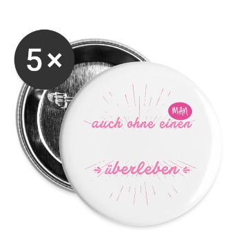 Niemals ohne ISLÄNDER - Buttons groß 56 mm (5er Pack) - Weiß - Vorne