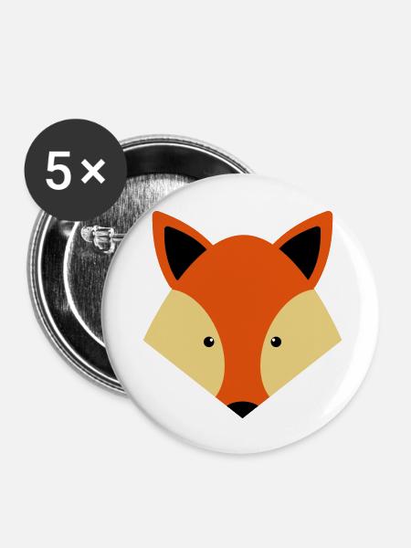 Fox - Buttons large 2.2''/56 mm (5-pack) - white