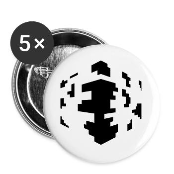 cube pixel - Lot de 5 grands badges (56 mm) - blanc - Devant