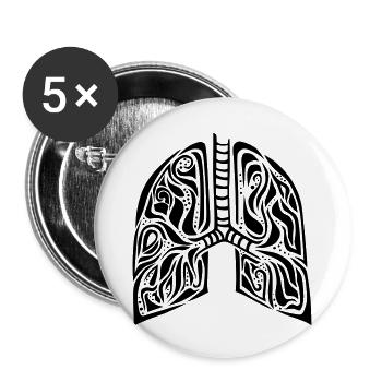 Lunge - Buttons groß 56 mm (5er Pack) - Weiß - Vorne