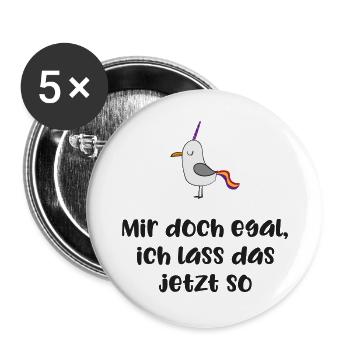 lustiger Spruch - Buttons groß 56 mm (5er Pack) - Weiß - Vorne