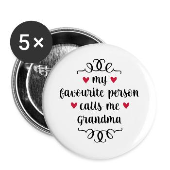 6061912 127585833 grandma - Buttons groß 56 mm (5er Pack) - Weiß - Vorne