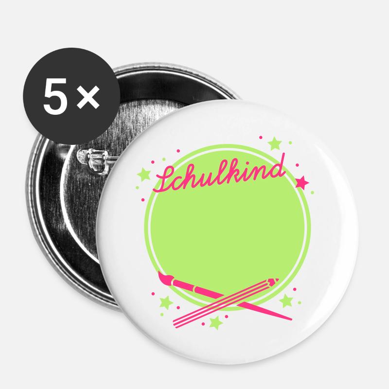 Schoolgirl circle - Buttons large 2.2''/56 mm (5-pack) - white