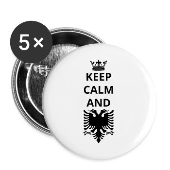 gift keep calm and ALBANIA png - Buttons large 2.2''/56 mm (5-pack) - white - Front